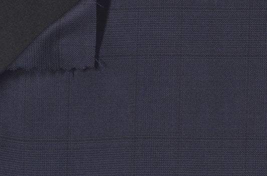 Dormeuil Fabric Navy Check 100% Wool (Ref-200233)