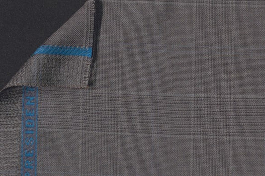 Dormeuil Fabric Grey Check 100% Wool (Ref-200235)