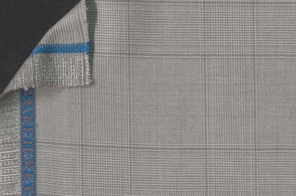 Dormeuil Fabric Grey Check 100% Wool (Ref-200236)