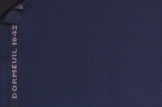 Dormeuil Fabric Blue Plain 100% Wool (Ref-202007)
