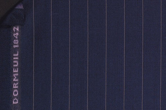 Dormeuil Fabric Navy Stripe 100% Wool (Ref-202290)