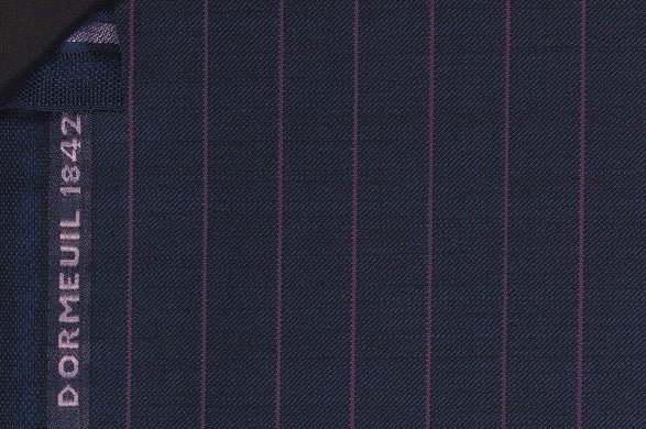 Dormeuil Fabric Navy Stripe 100% Wool (Ref-202294)