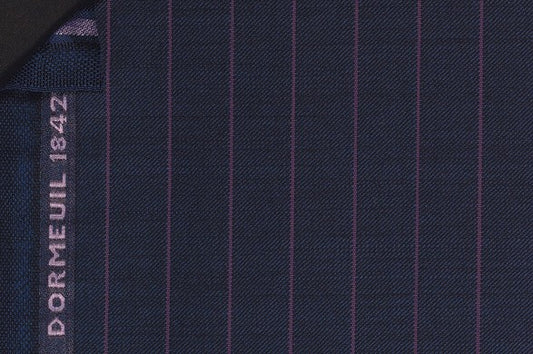 Dormeuil Fabric Navy Stripe 100% Wool (Ref-202294)