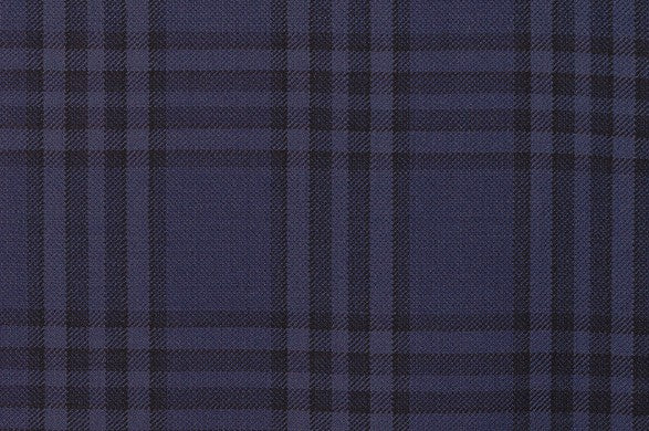 Dormeuil Fabric Navy Check 100% Wool (Ref-202415)