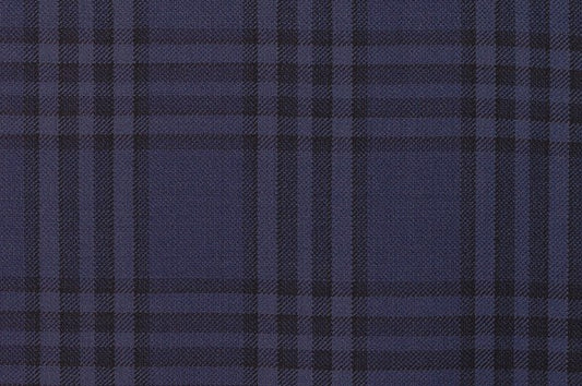 Dormeuil Fabric Navy Check 100% Wool (Ref-202415)