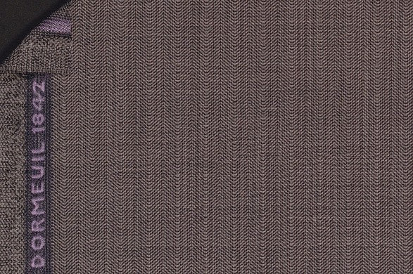 Dormeuil Fabric Grey Herringbone 100% Wool (Ref-202418)