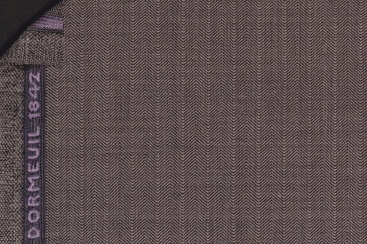 Dormeuil Fabric Grey Herringbone 100% Wool (Ref-202418)