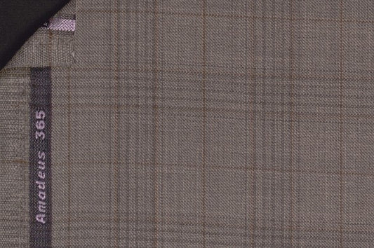 Dormeuil Fabric Grey Check 100% Wool (Ref-202439)