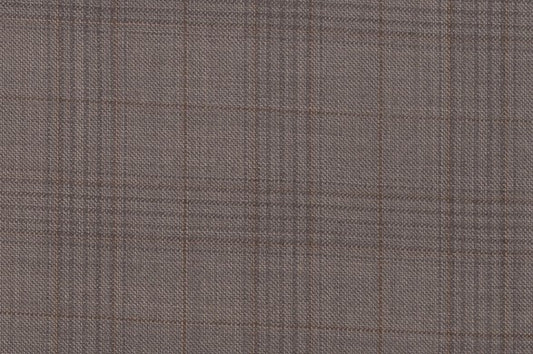 Dormeuil Fabric Grey Check 100% Wool (Ref-202439)