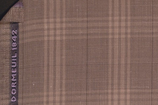 Dormeuil Fabric Beige Check 100% Wool (Ref-202446)
