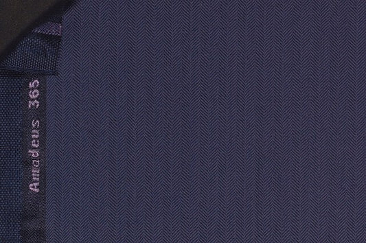 Dormeuil Fabric Navy Herringbone 100% Wool (Ref-202448)
