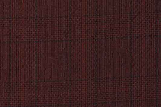 Dormeuil Fabric Burgundy Check 100% Wool (Ref-202449)