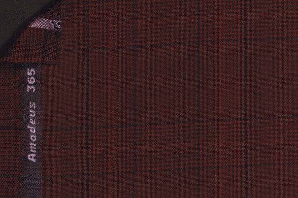 Dormeuil Fabric Burgundy Check 100% Wool (Ref-202449)