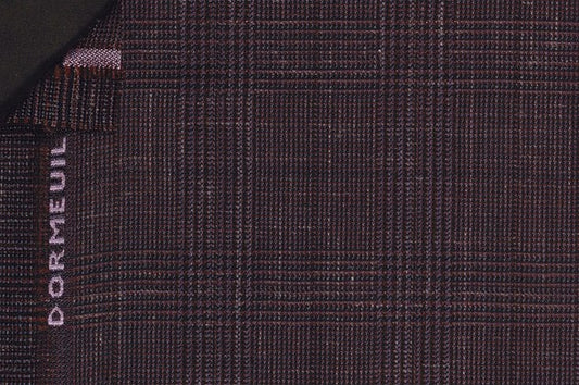 Dormeuil Fabric Burgundy Check 100% Wool (Ref-202450)