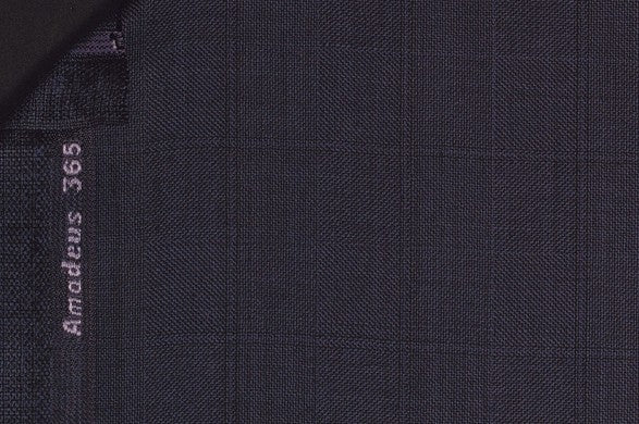 Dormeuil Fabric Navy Check 100% Wool (Ref-202453)