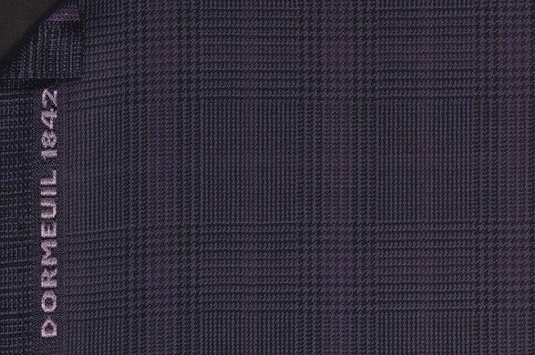 Dormeuil Fabric Navy Check 100% Wool (Ref-202455)