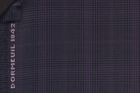 Dormeuil Fabric Navy Check 100% Wool (Ref-202455)