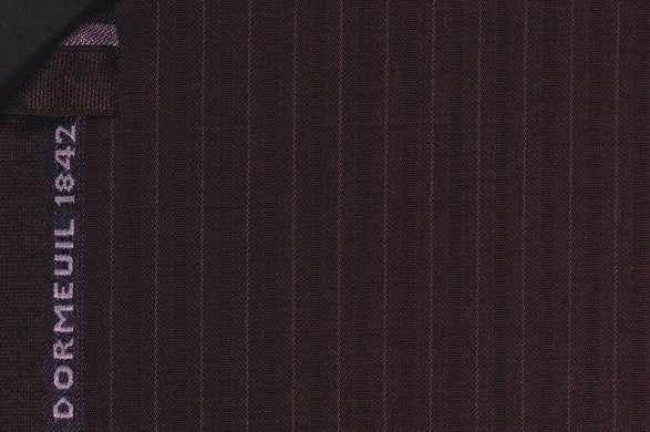 Dormeuil Fabric Brown Stripe 100% Wool (Ref-202456)