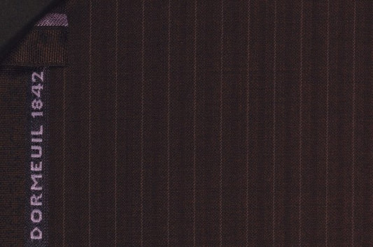 Dormeuil Fabric Brown Stripe 100% Wool (Ref-202456)