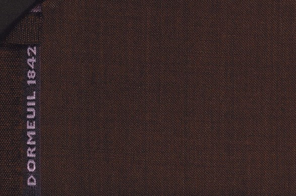 Dormeuil Fabric Brown Semi Plain 100% Wool (Ref-202462)