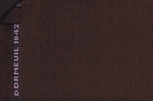 Dormeuil Fabric Brown Semi Plain 100% Wool (Ref-202462)