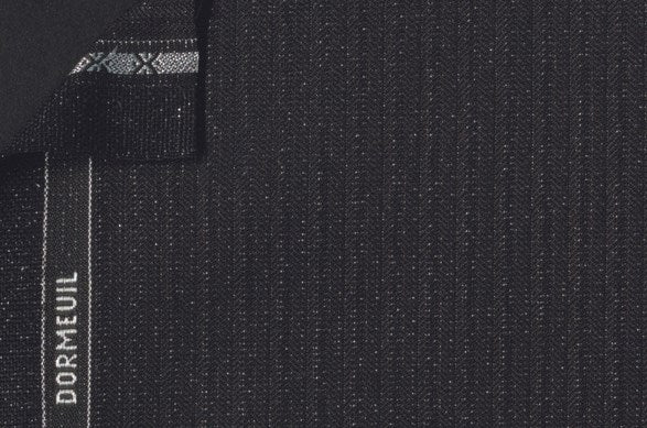 Dormeuil Fabric Black Stripe 90% Wool 10% Polyester (Ref-204115)