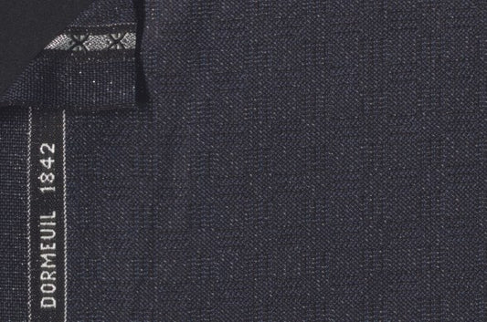 Dormeuil Fabric Navy Check 90% Wool 10% Polyester (Ref-204121)