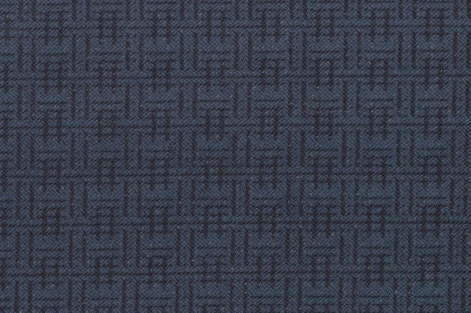 Dormeuil Fabric Blue Semi Plain 95% Wool 5% Polyester (Ref-204123)