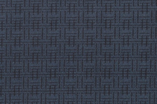 Dormeuil Fabric Blue Semi Plain 95% Wool 5% Polyester (Ref-204123)