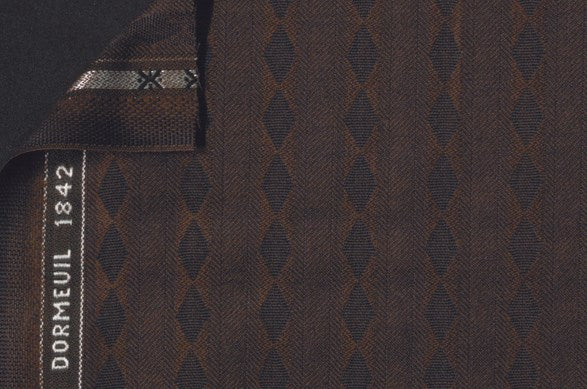 Dormeuil Fabric Brown Stripe 100% Wool (Ref-204130)