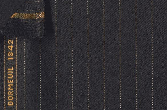 Dormeuil Fabric Black Stripe 100% Wool (Ref-204201)