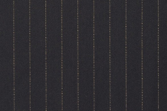 Dormeuil Fabric Black Stripe 100% Wool (Ref-204201)