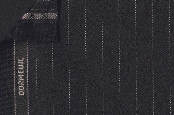 Dormeuil Fabric Black Stripe 100% Wool (Ref-204202)