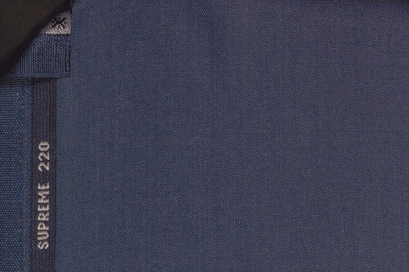 Dormeuil Fabric Blue Plain 47% Wool 37% Cashmere 16% Silk (Ref-220004)