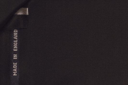 Dormeuil Fabric Black Plain 47% Wool 37% Cashmere 16% Silk (Ref-220015)