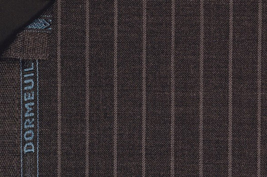 Dormeuil Fabric Grey Stripe 100% Wool (Ref-290047)