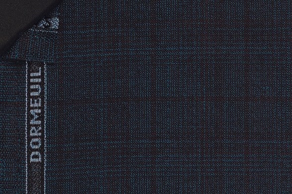 Dormeuil Fabric Blue Check 100% Wool (Ref-290137)