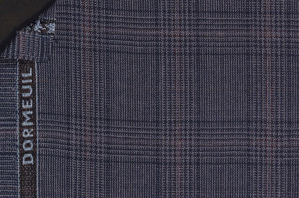 Dormeuil Fabric Blue Check 100% Wool (Ref-290144)