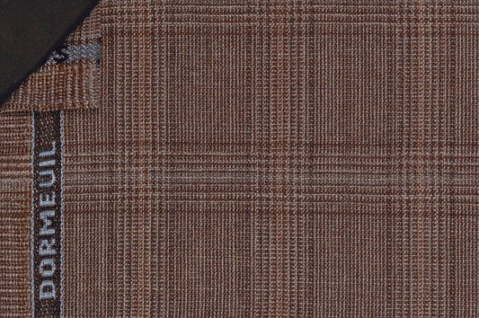 Dormeuil Fabric Brown Check 100% Wool (Ref-290145)
