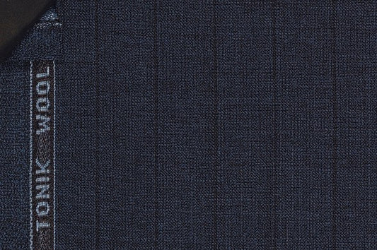 Dormeuil Fabric Navy Stripe 100% Wool (Ref-290147)