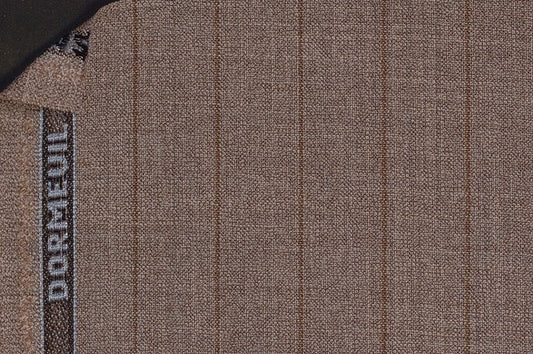 Dormeuil Fabric Beige Stripe 100% Wool (Ref-290149)