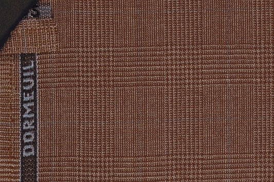 Dormeuil Fabric Brown Check 100% Wool (Ref-290153)