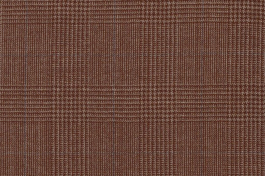 Dormeuil Fabric Brown Check 100% Wool (Ref-290153)