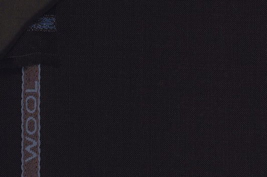 Dormeuil Fabric Black Plain 100% Wool (Ref-290810)