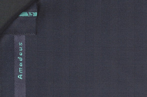 Dormeuil Fabric Navy Herringbone 100% Wool (Ref-300008)