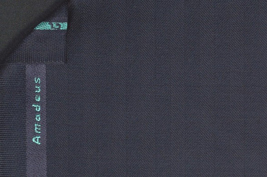 Dormeuil Fabric Navy Herringbone 100% Wool (Ref-300008)