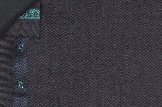 Dormeuil Fabric Grey Herringbone 100% Wool (Ref-300788)