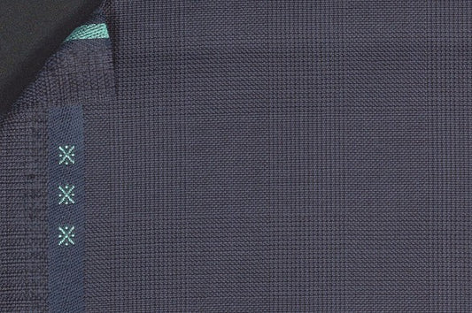 Dormeuil Fabric Navy Check 100% Wool (Ref-301627)