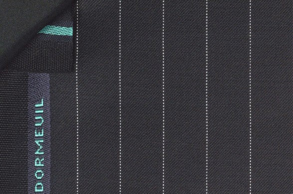 Dormeuil Fabric Black/White Stripe 100% Wool (Ref-301667)