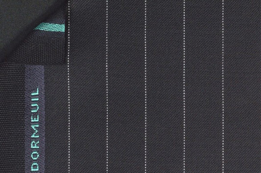 Dormeuil Fabric Black/White Stripe 100% Wool (Ref-301667)